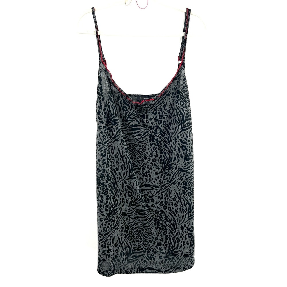 Jones New York animal print grey black whimsigoth goth lingerie top fairycore XL